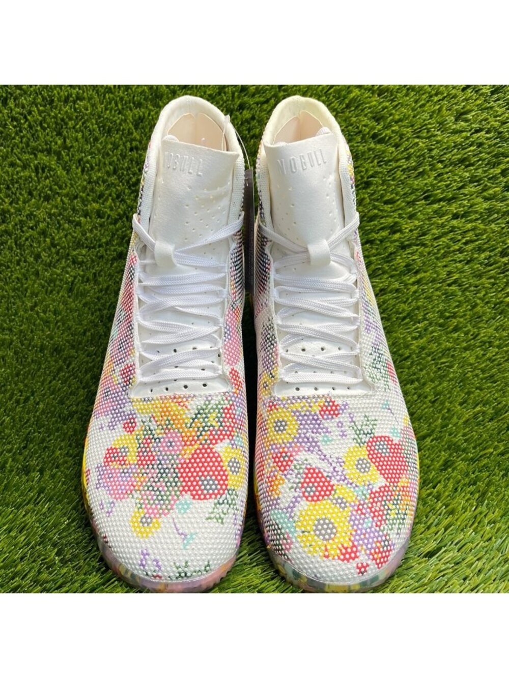 Nobull SF Trainer+ High Mens Size 12 White Pink Yellow‎ Athletic Shoes Sneakers